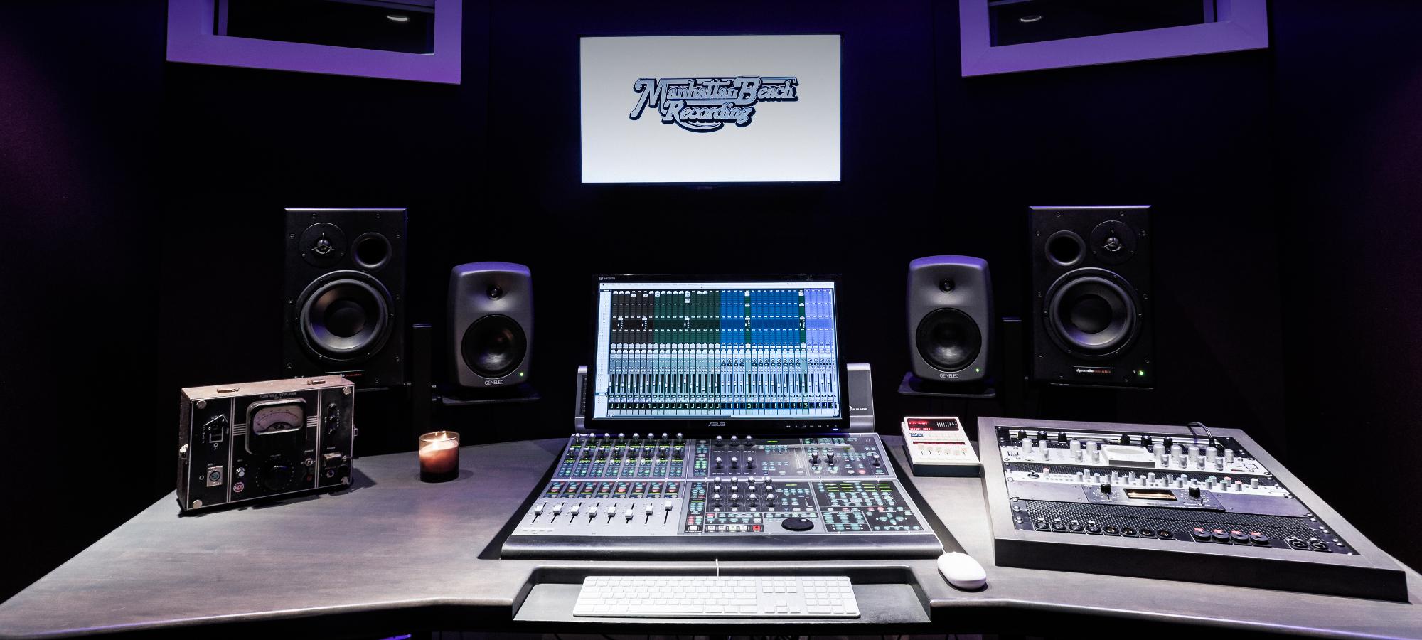 Studio E control position and monitoring setup.